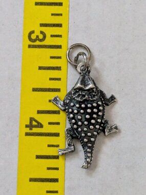 925 Sterling SC Silver Cloud Horned Lizard Toad Charm
